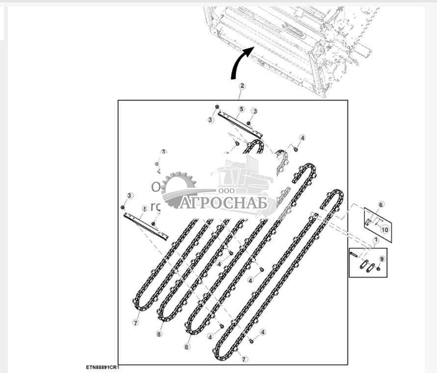 Цепь транспортера наклонной камеры 
